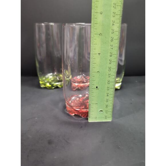 Vibrant Splash Highball Glasses, Set of 4, Drinkware, Red & Green Glass, 5.5" H - Picture 8 of 9